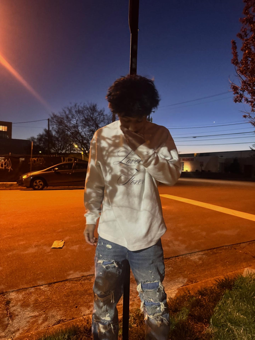 LONG SLEEVE "LOVENOTE FOREVER" WHITE THERMAL