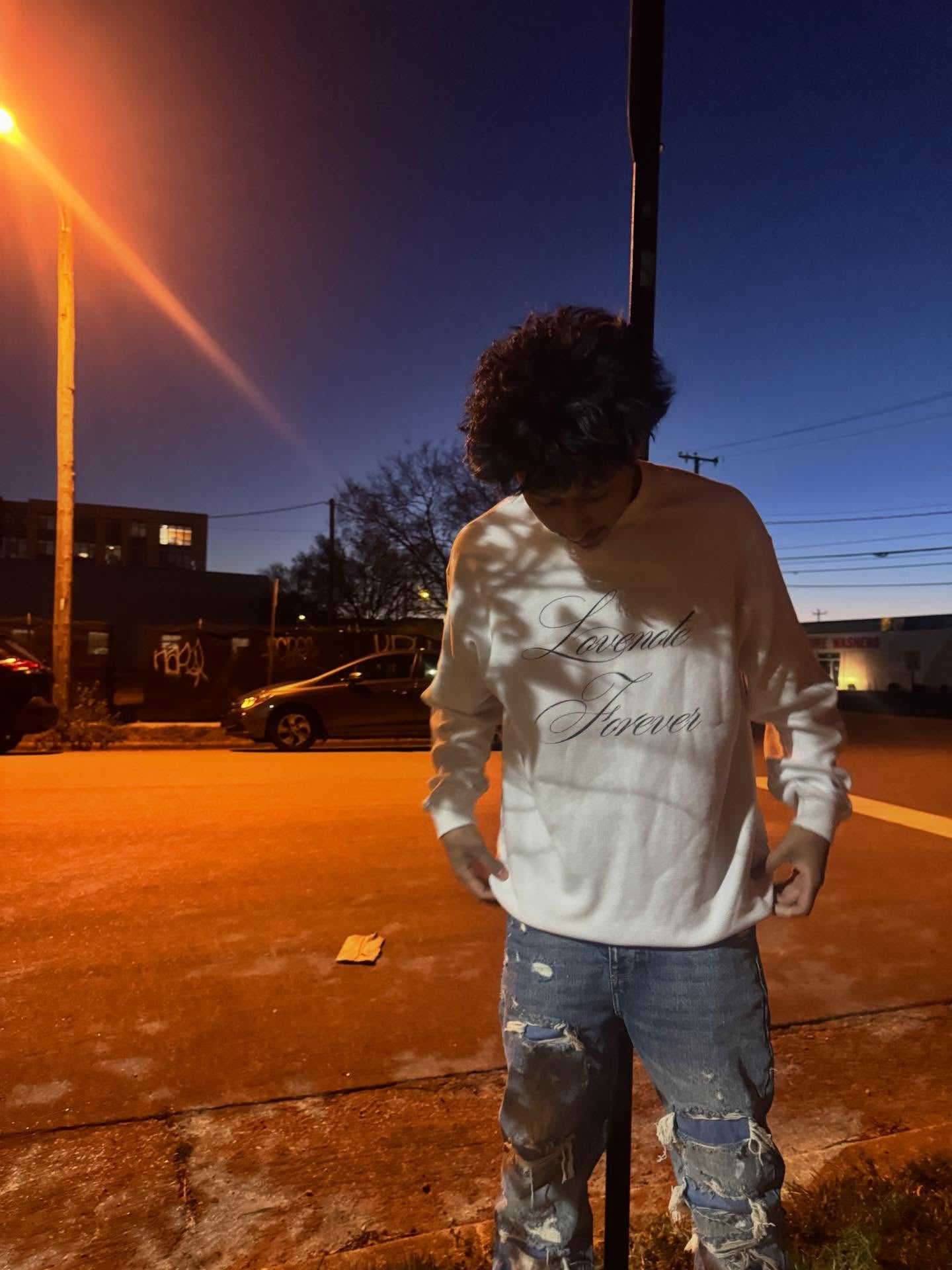 LONG SLEEVE "LOVENOTE FOREVER" WHITE THERMAL